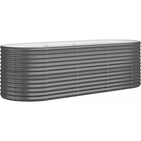 Jardinière, Pot de Fleurs d'extérieur, Acier enduit de poudre 224x80x68 cm Anthracite OIB1527E (1/5)