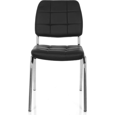 Chaise de réunion/ chaise visiteur / chaise PICENO V PU noir hjh OFFICE