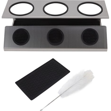 Flaschenabtropfgestell aus Edelstahl 304 mit Silikonpads – 3 Fächer – Küchenflaschenabtropfgestell (1/5)