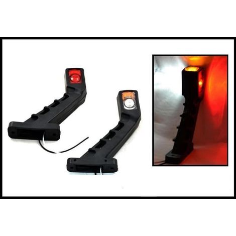2x 12V 24V LED ROUGE BLANC ORANGE FEUX DE GABARIT CAMION CARAVANE REMORQUES (1/4)