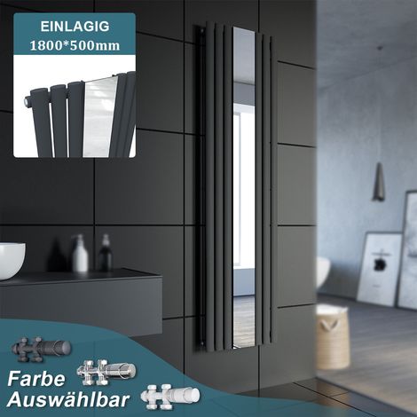 SONNI Radiador con espejo antracita Con Termostato Multibloque Antracita 1800x504mm (1/5)