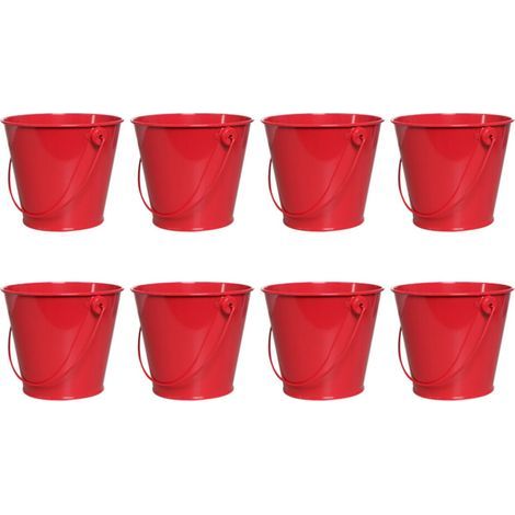 Petit Seau en Métal avec Poignée, Seau de Jouets de Plage pour la Décoration de Fêtes, Salle de Classe, Seau de Rangement de Bureau, 8 Pièces A (1/5)