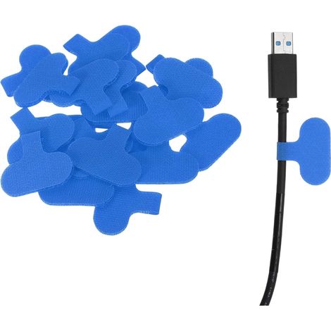 20 Pcs Blue Cable Management Kit for Electronics and Computers (1/5)