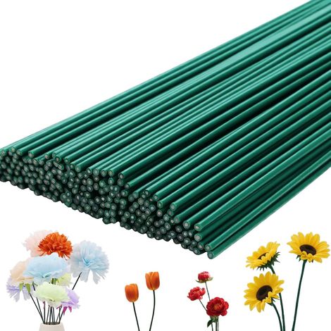Tige Florale Verte - Fil De Fer Métallique 30cm 2mm - Pour Fleurs Artificielles Et Décoration Mariage - Lot De 100 Pièces (1/5)