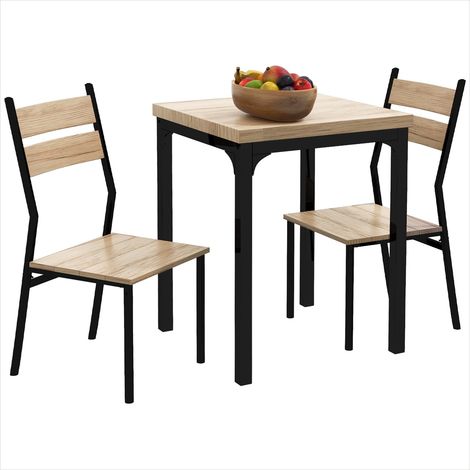 Ensemble table et chaises Table à manger carrée avec 2 chaises (1/5)