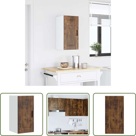 Wandregal - Küchen-Hängeschrank Porto Räuchereiche Holzwerkstoff (1/5)