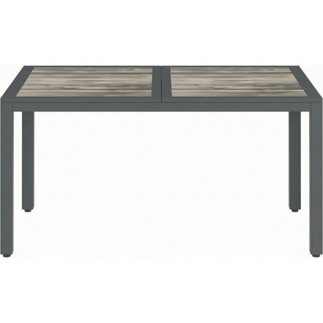 Table de jardin moderne 140x80x72 cm, table à manger d'extérieur polyvalente pour terrasse, livrée uniquement avec la table sans accessoires, gris foncé (1/5)