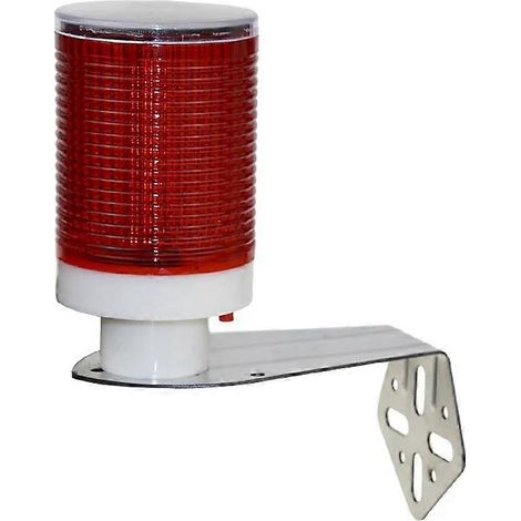 Rote LED-Blitzlicht-Signalleuchte für nächtliche Straßenbauarbeiten, solarbetrieben, für Schutzgehäuse und Schifffahrtssignalisierung. (1/5)