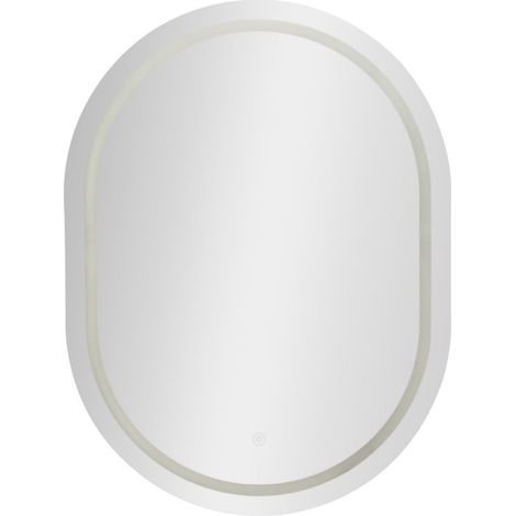 Miroir mural LED ovale simple 60 x 3,5 x 80 cm (éclairage 3 couleurs) (1/5)