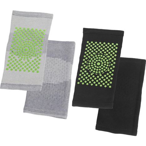 2 paia di ginocchiere riscaldate, ginocchiere elastiche, prodotti per la cura delle gambe, unisex (nero, grigio) (1/5)