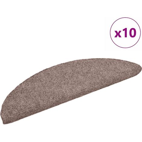 Tapis d'escalier auto-adhésifs 10 pcs,Marches d'escalier 56 x 17 x 3 cm Marron clair Demi-rond CFW943730 (1/5)