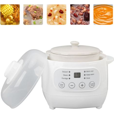 Casserole électrique avec panier de cuisson à la vapeur Timer Ceramique Automatique pour soupes et bouillons Gourmet