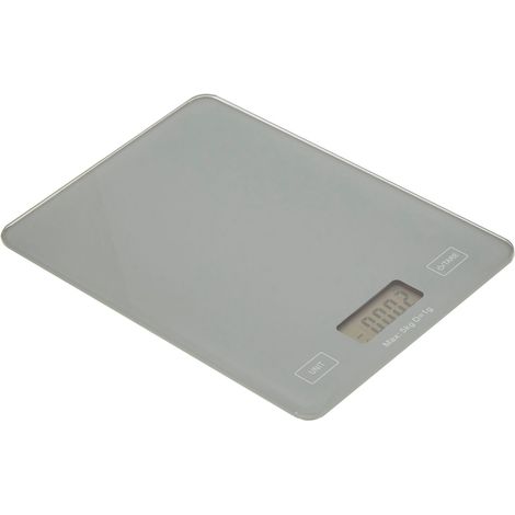 Premier Housewares 5KG Rectangular Grey Effect Kitchen Scale Digital Cooking / Baking / Food Scale LED With Sensor Buttons Portable w15 x d22 x h2cm