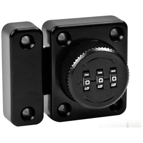 Keyless Door Latch 3-Digit Code Lock Code Lock with Security Fixing Screws Sliding Door Lock for Cabinet Cupboard, Black (1/5)