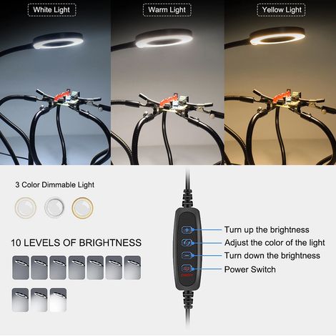 Station de soudage Helping Hands, station à cinq griffes, outil de troisième main avec support en fer, loupe 3X, bras flexibles, base en métal et nettoyeur de pointe de soudage pour réparation électro (1/5)