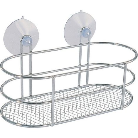 Etagère de douche ovale à ventouses Chromée MSV