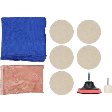 Kit de Polissage Vitre Voiture - Poudre d'Oxyde de Cérium 100g, Roues et Pads Lustrage pour Éliminer Rayures Pare-brise (1/5)