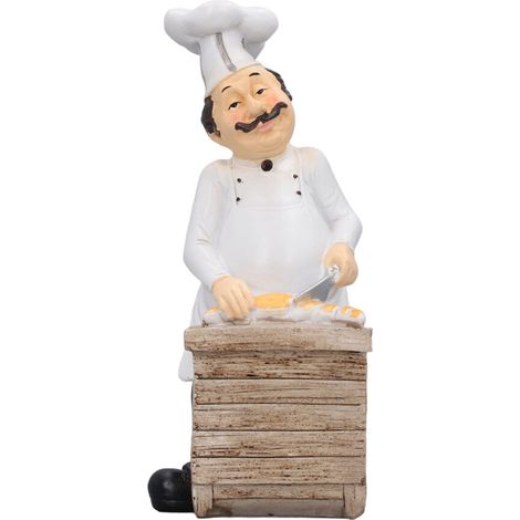 Inspirierende Dekorationsartikel, multifunktionale Ornamente, leichte Harzfiguren, Harzkochpuppen, langlebige Harzskulpturen, Küchenkochstatuen im Retro-Stil.