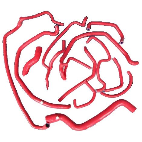 Durite de radiateur en silicone, matériau haute performance, résistance à la température, Rouge (1/2)