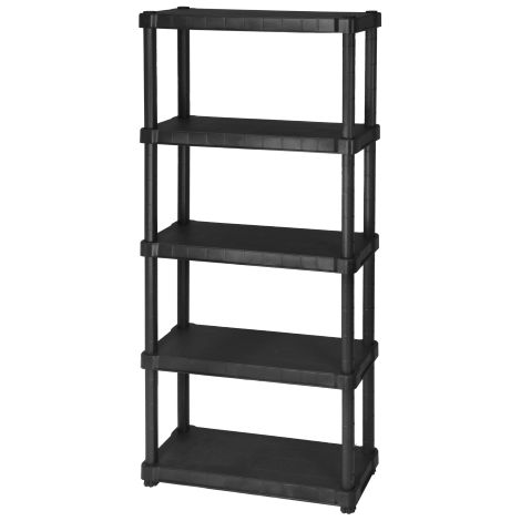 Scaffale in resina antiurto 5 ripiani cm80x30x188h colore nero interno/esterno (1/3)