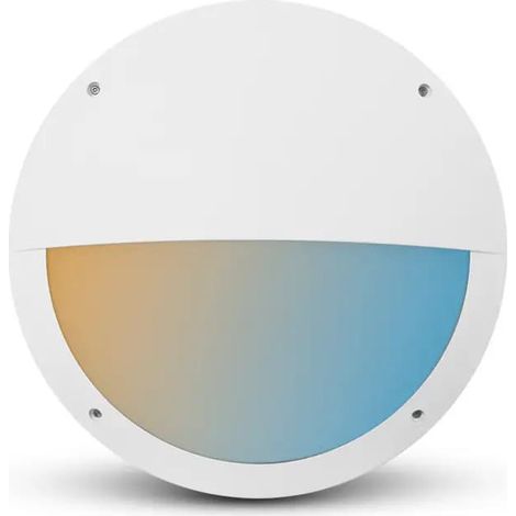 Hublot LED Étanche Ø300mm - 20W CCT - Détecteur RF - Blanc - IP65 (1/2)