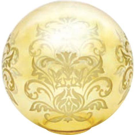 Paralume in vetro a sfera AMBER con disegno 14cm con bocca 5,5cm (1/3)