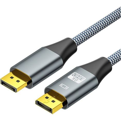Geeignet für DP1.4 8K 60Hz-Kabel, DP 4K 144Hz-Kabel und geschirmte 32-Gbit/s-HDR-Audio-/Videokabel geeignet für Laptops, Fernseher und Projektoren Länge: 1,5 Meter