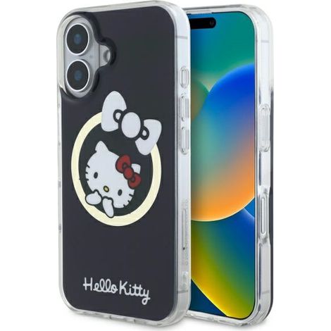 Custodia rigida MagSafe Hello Kitty per iPhone 16 da 6,1" nera (1/5)
