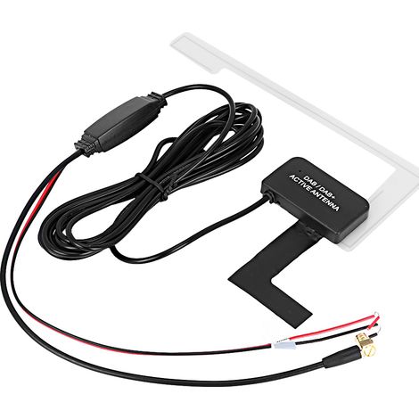 Antenne patch radio numérique adhésive de 20 dB, fixée sur un câble de 3 mètres pour voiture, compatible DAB et SMB, 12 V. (1/5)