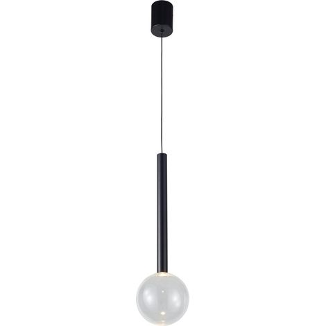 Lampada a sospensione nera 1 luce LED 6W 3000K Italux