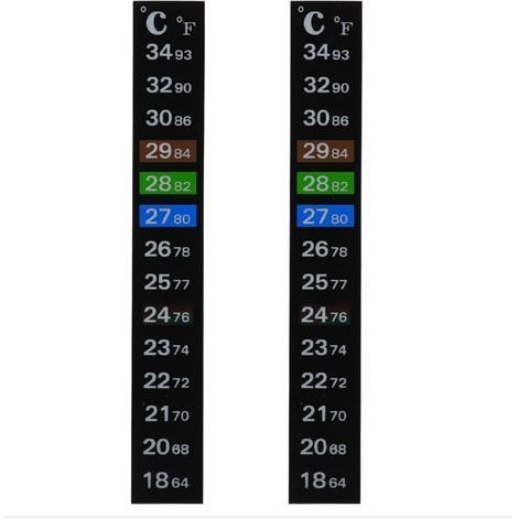 (18 34℃) (Noir)2 Pcs Thermomètre Aquarium Autocollant Digital pour Mesure Température Intérieure (1/5)
