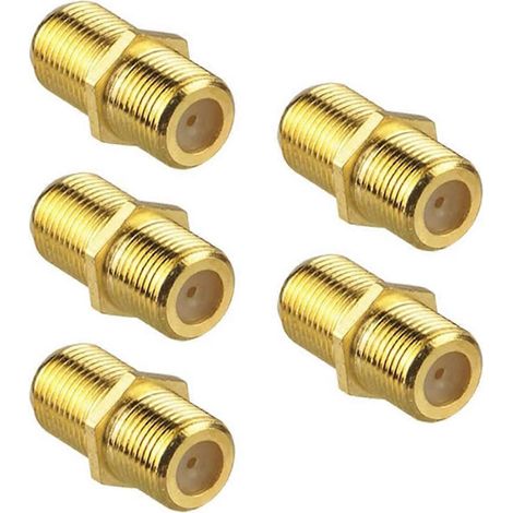 5 Stück Koaxialkabelstecker, RG6 F-Typ vergoldeter Adapter
