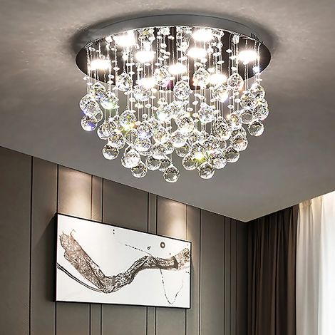 LED Deckenleuchte Rund K9 Kristall Deckenlampe Kronleuchter Beleuchtung 9 Licht