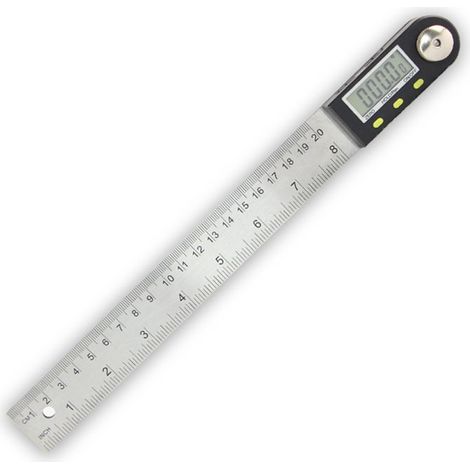Rapporteur d'angle numérique avec écran LCD, en acier inoxydable, pour la mesure et l'affichage des angles, idéal pour le travail du bois, les travaux domestiques et les artisans. Angle de mesure : 36 (1/4)