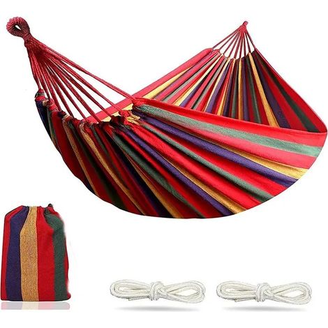Hamaca de camping para exteriores, hamaca de lona portátil, ligera con correas respetuosas con el medio ambiente, bolsa de transporte, perfecta para jardín, balcón, patio, playa, senderismo, 260 x 100