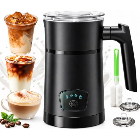 Zosudull – 4 en 1 Mousseur à Lait Électrique -Machine à mousse chaude et froide – 350 ml mousseur pour café – Contrôle de la température – Arrêt automatique