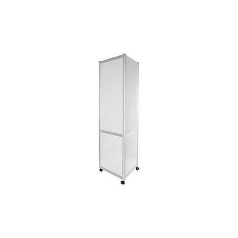 Infosäule  mobil  HxB 1995 x 750 mm  alusilber/weiß  für