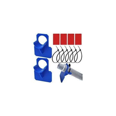 Support de tuyau d'arrosage en plastique pour piscines hors sol, avec 4 bandes adhésives et 6 attaches de câble, empêche le tuyau de tomber, résistant à la déchirure (38 mm) (1/5)