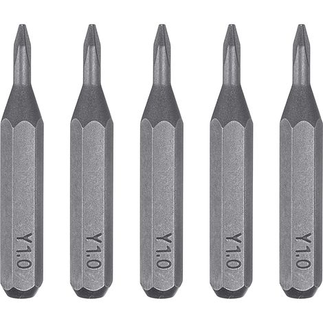 5pcs Y1.0 Embout de Tournevis Tri-Wing 5/32" Tige Hexagonale 28mm Longueur Acier S2 Magnétique Tête en Y à 3 Pans pour Tournevis Manuels Électriques Réparation de Précision (1/5)