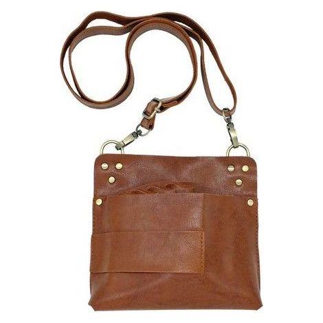 Sacoche de coiffeur - Cuir PU durable - Bandoulière réglable - 7 emplacements pour ciseaux - Ceinture pour pinces (1/5)