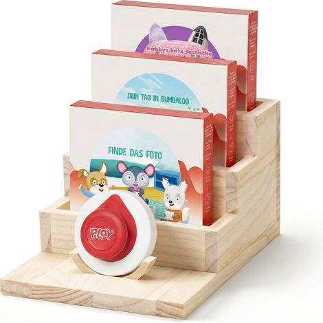 Tonieplay Étagère de Rangement Jeux en Bois, Support pour contrôleur Tonieplay et Disque Tonieplay, Étagère Murale ou de Bureau pour Chambre d’Enfant (1/4)