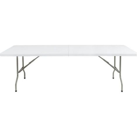 Table rectangulaire pliante en polyéthylène (L)2430 mm, blanche