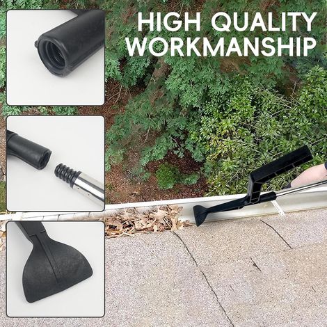 Strumenti per la pulizia delle grondaie, pulitore telescopico per grondaie, bastone per la pulizia delle grondaie, strumento di pulizia portatile per la pulizia di foglie e detriti