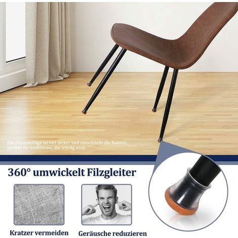 32 Stück Stuhlbeinkappen Klein, Silikon Stuhlbeinschoner Rund, Schutzkappen für Stuhlbeine mit Umwickelte Filz, Filzgleiter für Stühle (Fit:14-20mm) (1/5)