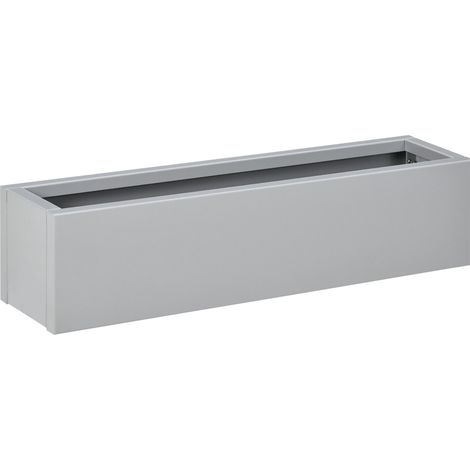 Jardinière Outsunny, pot à herbes aromatiques, pot de fleurs, acier, 91 x 22 x 22 cm, gris, pour balcon et terrasse (1/5)