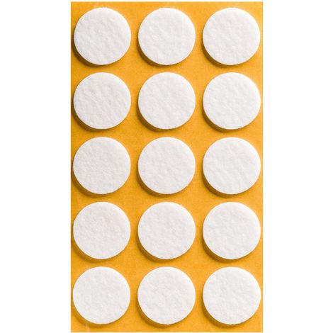 Deslizadores de fieltro para patas de muebles, 28/3 mm, hojas blancas (15 uds.) SANS MARQUE