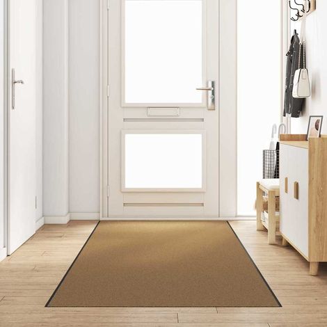 vidaXL Tapis d'entrée Crème et noir 120 x 400 cm Polyamide et PVC