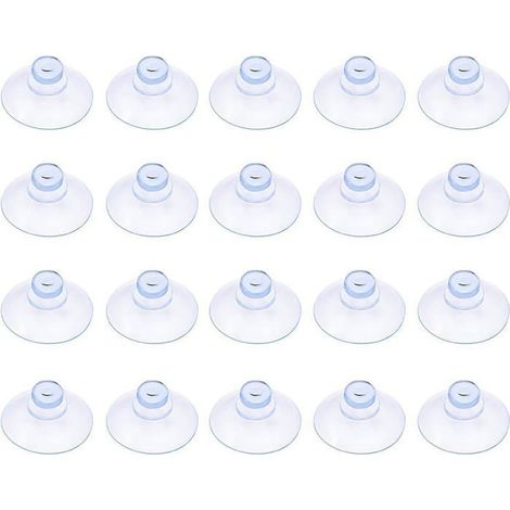 Lot de 20 petites ventouses en plastique transparentes, sans crochet, 20 mm