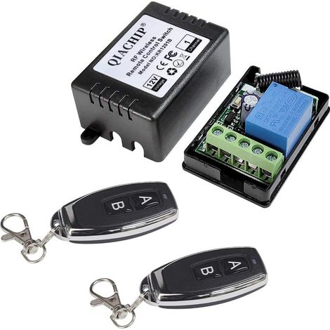 433Mhz Universal Wireless Remote Control Switch DC 12V 1CH RF Relay Receiver Switch Module with 2 Transmitters for Garage Door DIY (1/5)