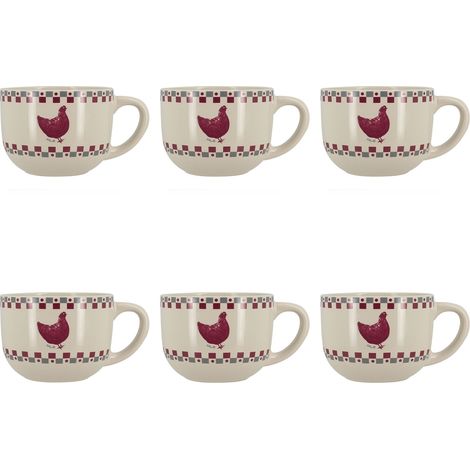 Lot de 6 tasses en grès 45cl, GALLINA